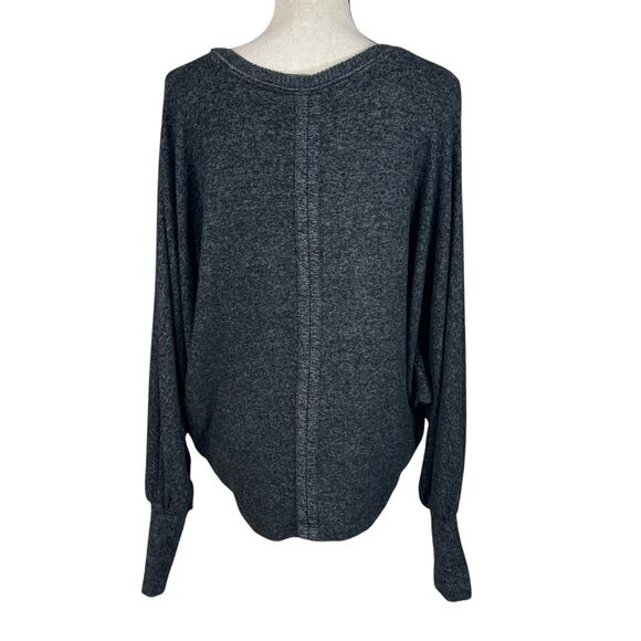 Saturday Sunday Anthropologie Medium Oversized Sweater V-Neck Long Sleeve Black - Picture 5 of 10